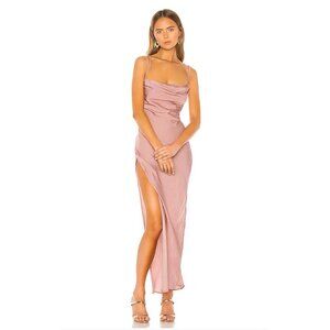 Michael Costello x Revolve Braxton Rose Dusty Pink High Slit Maxi Dress